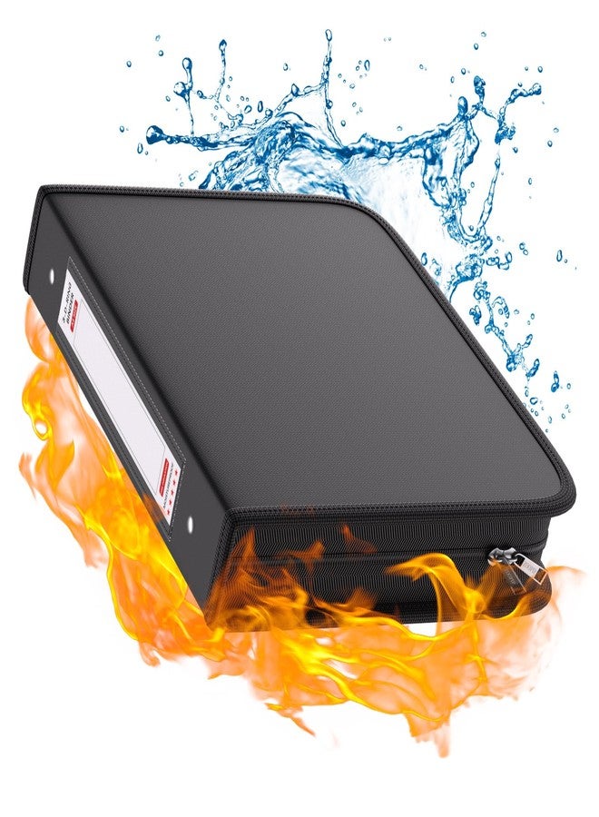 ZOOPIP Fireproof 3 Ring Binder with Zipper, 1.5 Inch D Rings Hold up 375 Sheets of 8.5" x 11" (A4), Compatible with Clear Page Protectors, Built-in Net and Pen Holder(Black, 1 Pcs) - Image 1