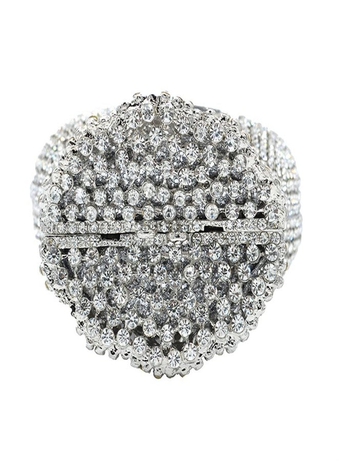 Tngan Women Money Pouch Evening Bag Sparkling Crystal Purses Rhinestones Wedding Party Prom Clutch, A-Silver - Image 4
