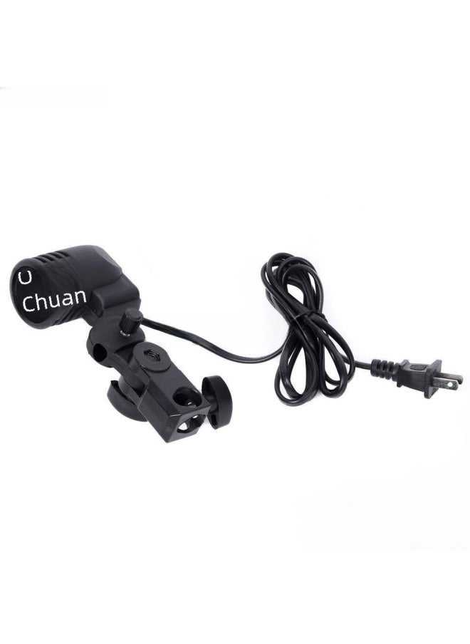 E 270000 Lamp Holder Photography Fill Lamp Holder E27 Single Lamp Holder Screw Umbrella Lamp Holder Photography Bulb Accessories-Color:White Box Packaging With Umbrella Hole Insert - Image 3