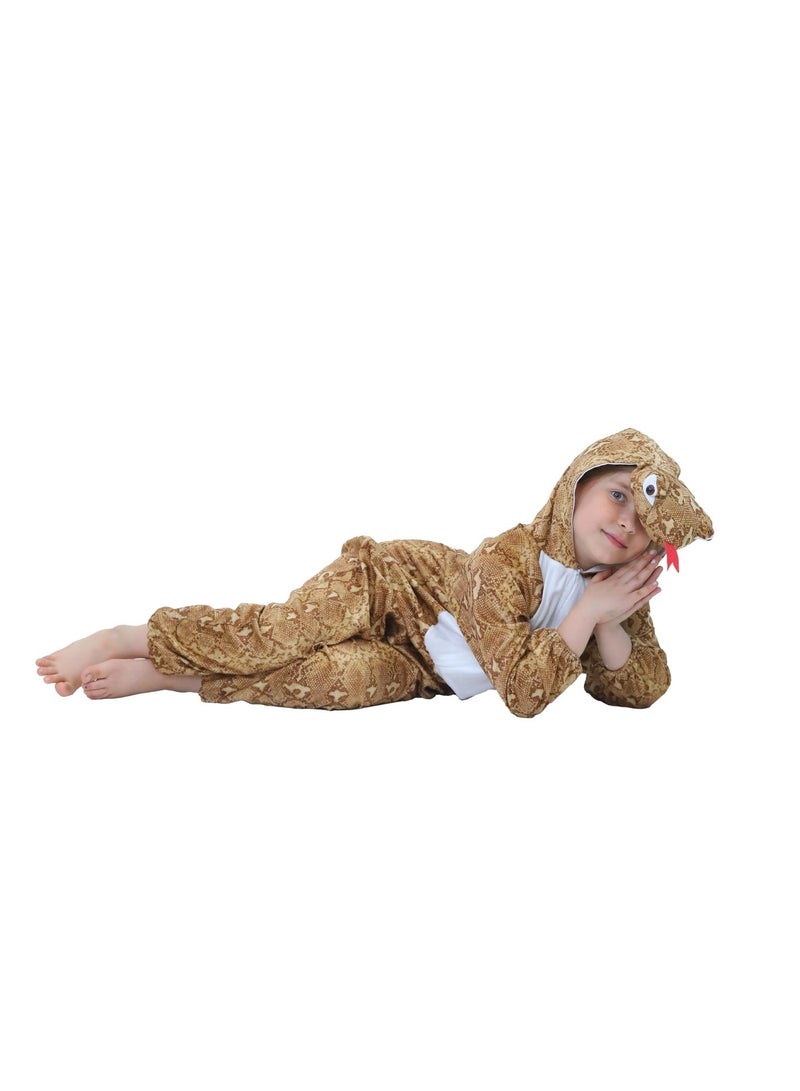 Toy Box Kids Snake Costume Jumpsuit with Hood, Animal Fancy Dress, Party Outfit, Size M(4-5 Years) - Image 1