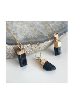 REBUY REBUY Black Tourmaline Pendant Crystal Healing Gemstone Pendant Tourmaline Stone Pendant Jewelry for Men & Women, Color Black  - Image 3