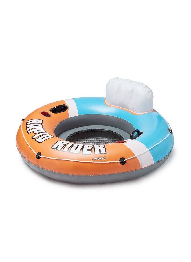 Bestway - Hydro Force Rapid Rider Inflatable River Tube Water Float For 1 Person With Built In Backrest Handles And Cupholders Orange - Image 1