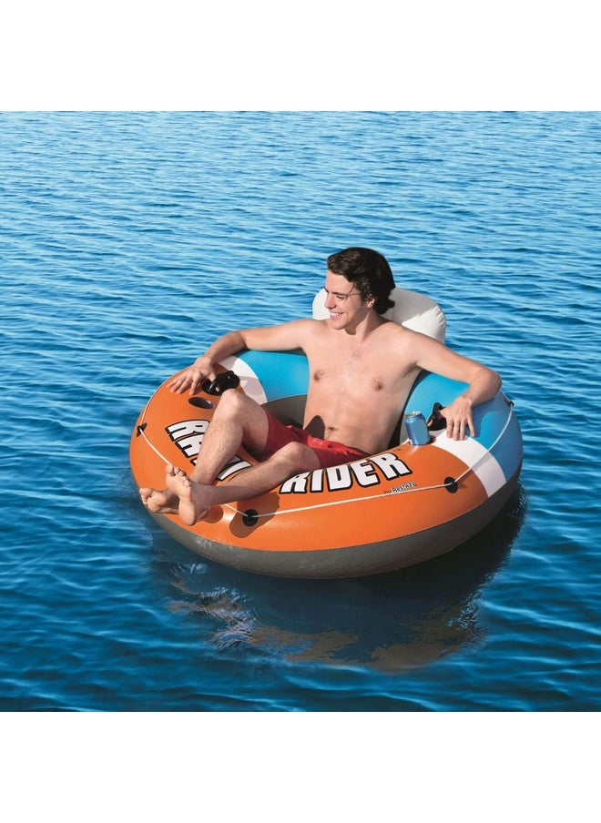 Bestway - Hydro Force Rapid Rider Inflatable River Tube Water Float For 1 Person With Built In Backrest Handles And Cupholders Orange - Image 1