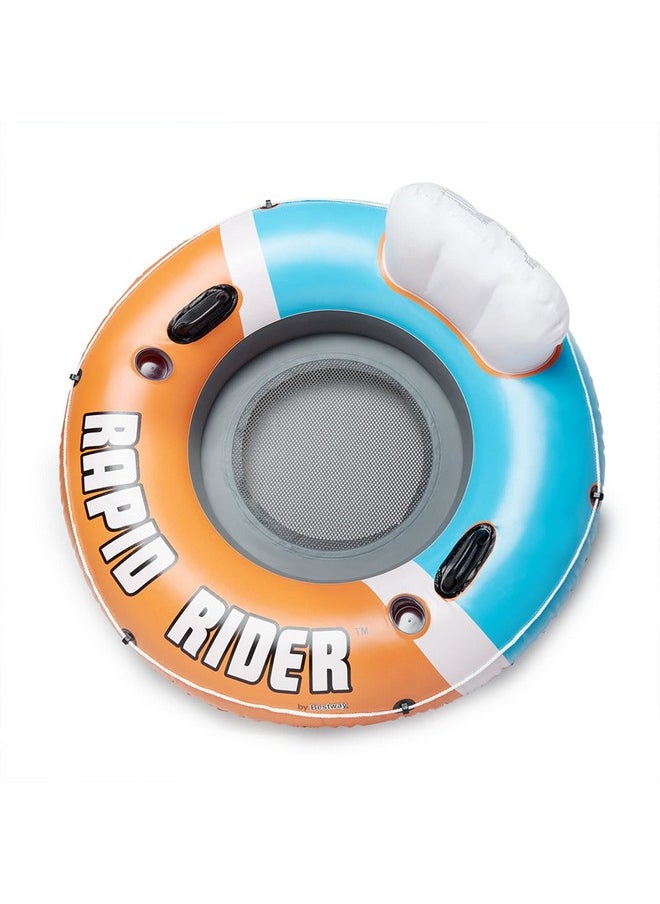 Bestway - Hydro Force Rapid Rider Inflatable River Tube Water Float For 1 Person With Built In Backrest Handles And Cupholders Orange - Image 1