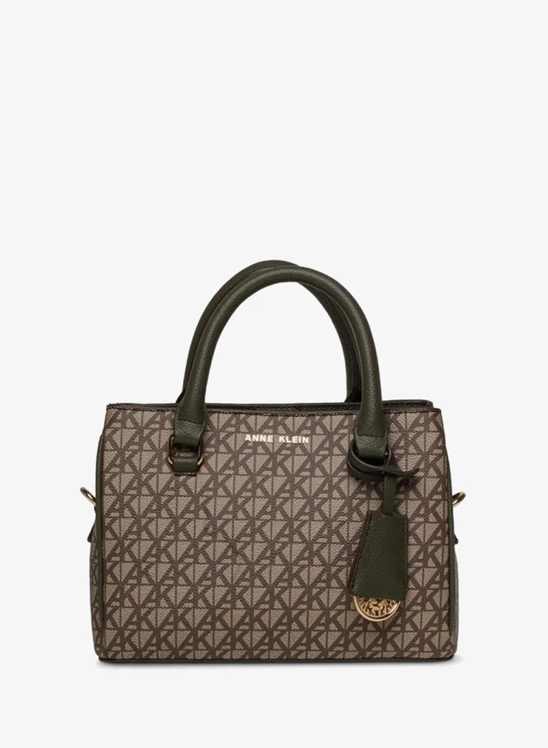 Anne Klein Monogram Patterned Satchel Bag