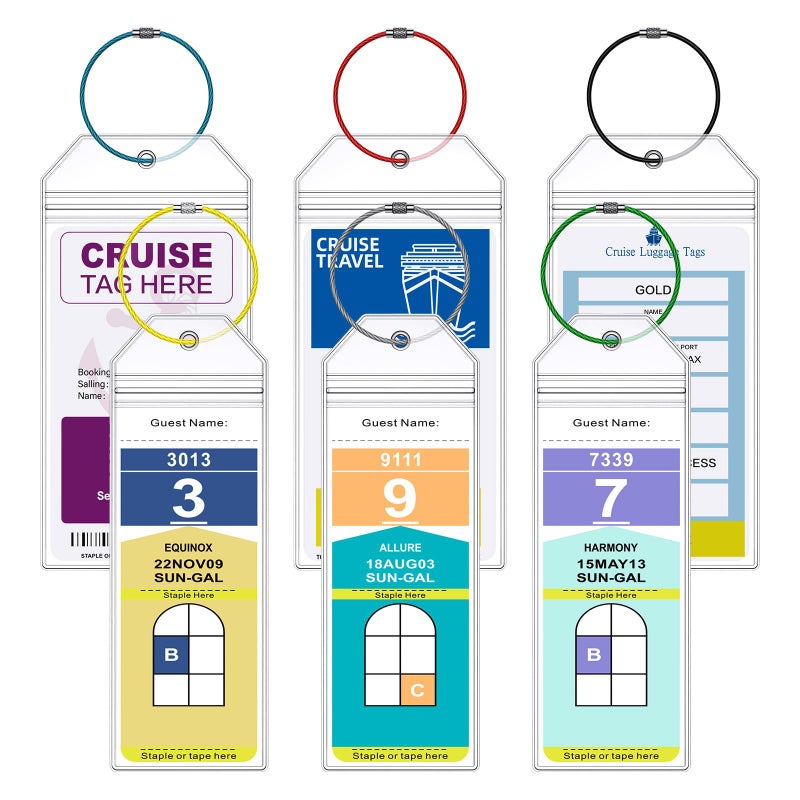 Maloun 6 Pack Clear Cruise Luggage Tags for Royal Caribbean and Celebrity, Carnival, MSC, Costa, NCL & Princess Cruise Ships, Must-Have Cruise Travel Essentials for 2025-2026 - Image 1