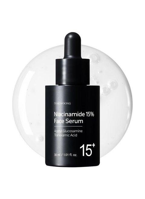 TOSOWOONG Niacinamide 15% Face Serum, 150,100ppm Niacinamide, Tranexamic acid, Dark Spot Corrector, Glass Skin, Radiant Complexion, Pore Minimizer, Even Skin Tone, Korean Skin Care, 30ml, 1.01 fl.oz.