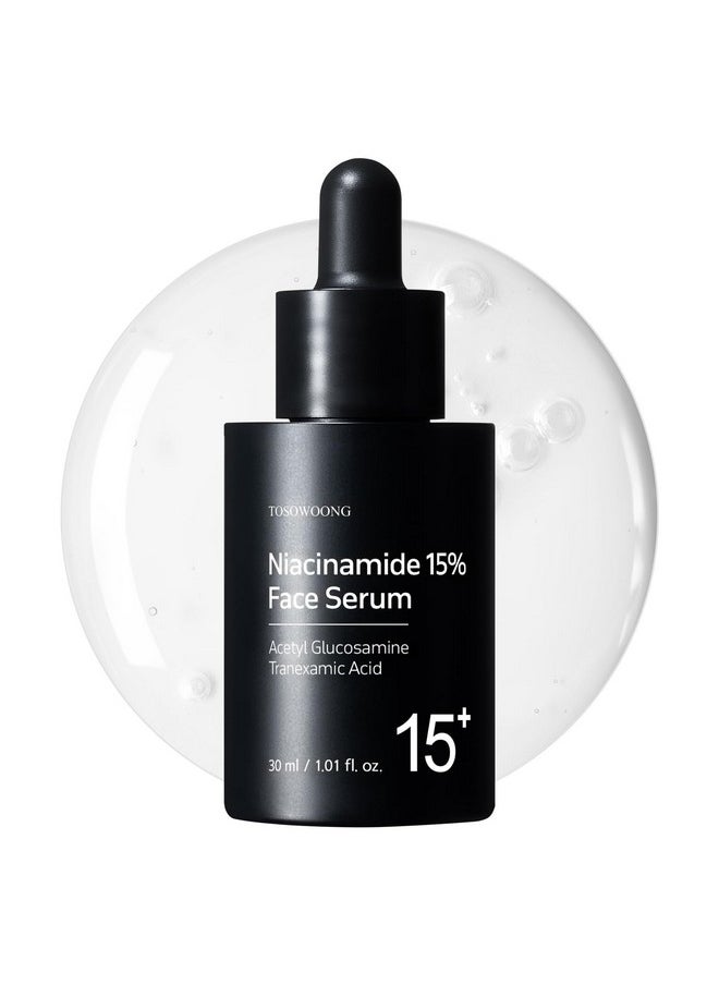 Tosowoong - TOSOWOONG Niacinamide 15% Face Serum, 150,100ppm Niacinamide, Tranexamic acid, Dark Spot Corrector, Glass Skin, Radiant Complexion, Pore Minimizer, Even Skin Tone, Korean Skin Care, 30ml, 1.01 fl.oz. - Image 1