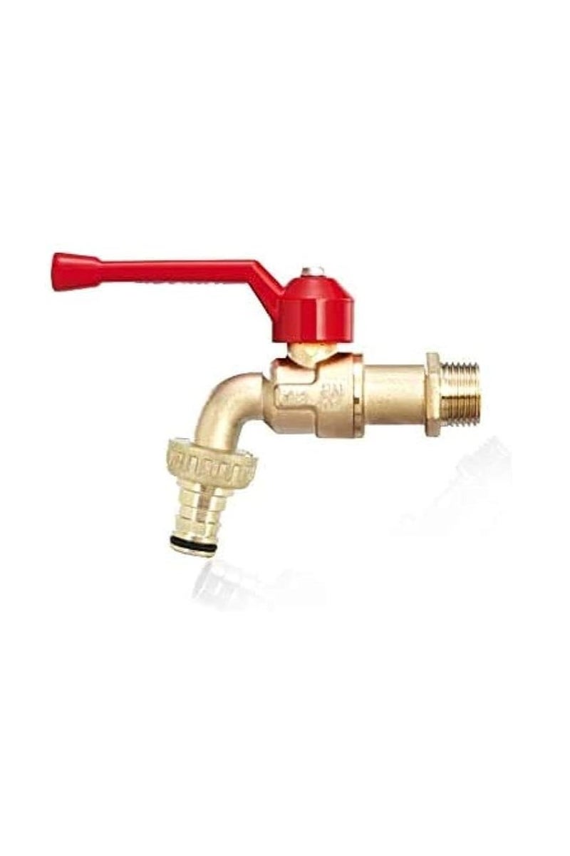 سانوا حنفية خارجية متينة مطلية بالكروم من سانوا، مقاس 1/2 بوصة × 1/2 بوصة، مزودة بمقبض رافعة