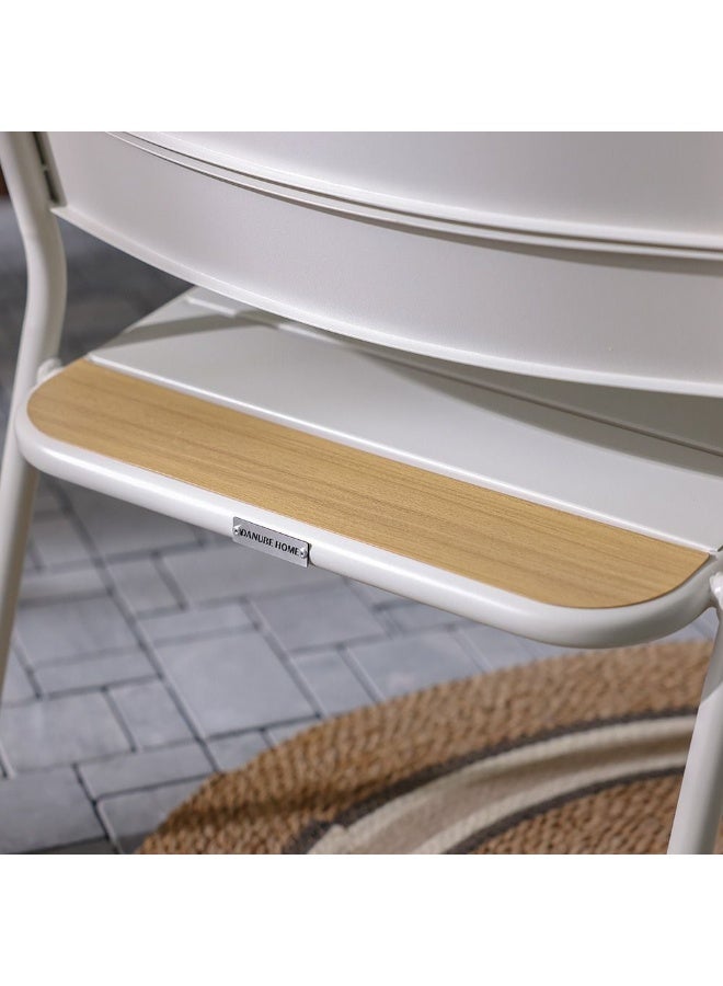 DANUBE HOME كرسي شينولا الخارجي - مقعد فولاذي أبيض فاخر للعيش في الهواء الطلق، تصميم أنيق ومتين، مثالي للشرفات والحدائق - Image 2