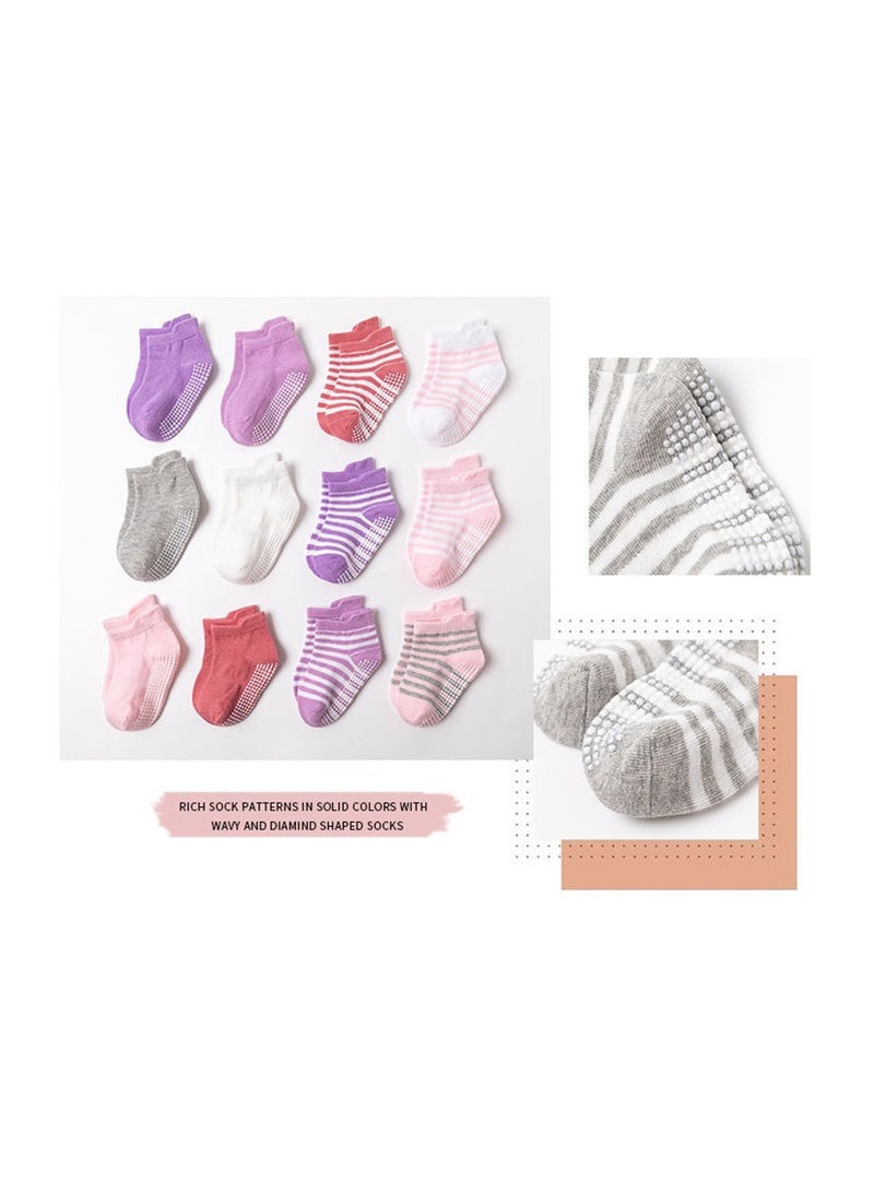 6 Pairs Of Non-Slip Dispensing Children's Socks Girls Pure Cotton Socks S Size - Image 4