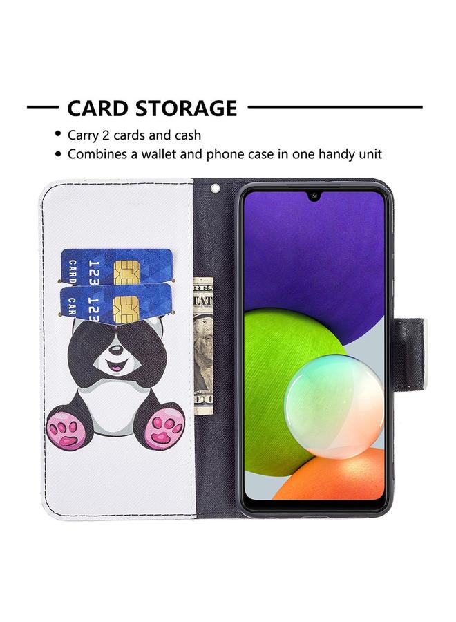 erorex Case For Samsung Galaxy A22 4G Colored Drawing Pattern Horizontal Flip Leather Phone Case with Holder & Card Slots & Wallet - Image 4