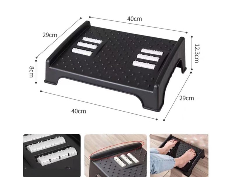 JOLYMIT Foot Rest for Office Chair NonSlip Foot Stools for Office with Massage Texture and Roller Leg Resting Stool for Home Table and Sofa 1 Pcs 29 X 8 X 40 Black - Image 3