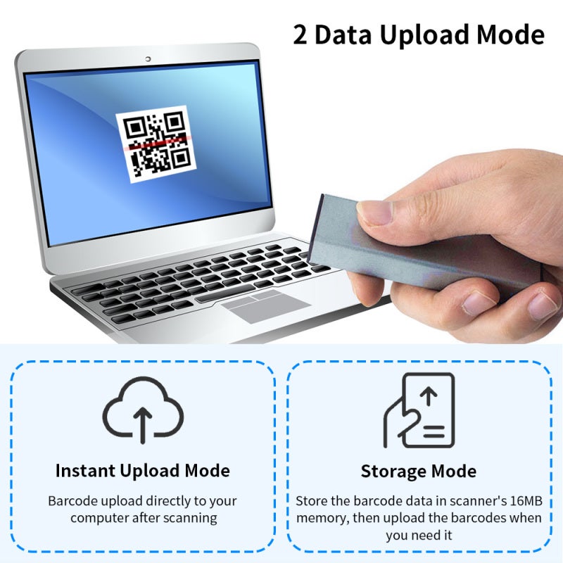 Wireless Barcode Scanner: Silver Mini Pocket 2D Scanner - 3-In-1 BT&2.4G&USB Connections, 600mAh Battery With 15M Transmission Range For Portable Office, Retail, Warehouse Use - Image 4