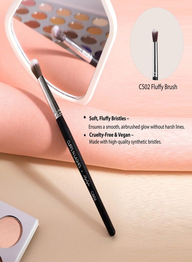 Cuffs N Lashes X Shystyles CS02 Fluffy Brush - Professional Eye Makeup Brush | High Performance | Soft Bristles | Cruelty-Free | Handmade in India | Blending &Smudging Brush - Image 5