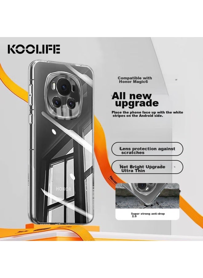Koolife Compatible With Honor Magic6 Phone Case, Protective Cover For Huawei Honor Magic6, Full Lens Protection, Simple Skin-friendly Transparent Soft Case, Fingerprint-resistant Outer Shell - Image 1