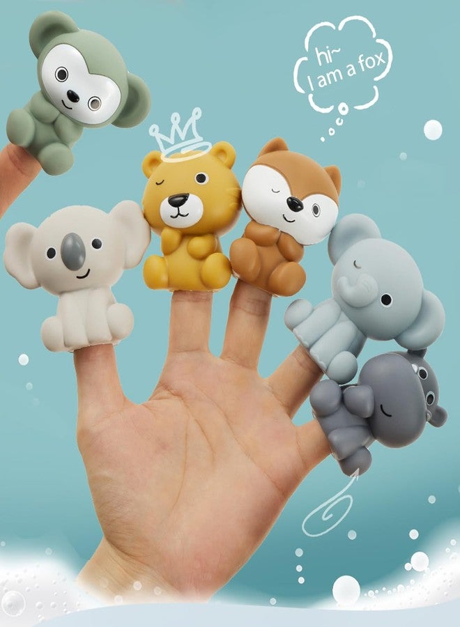Auvitaya Baby Bath Toy Stackable Infant Bathtub Toys Stacking Floating Boat Train with Animal Finger Puppets Bath Toy Silicone Hand Puppet Educational Beach Toys for Babies Toddlers Party Favors - Image 4