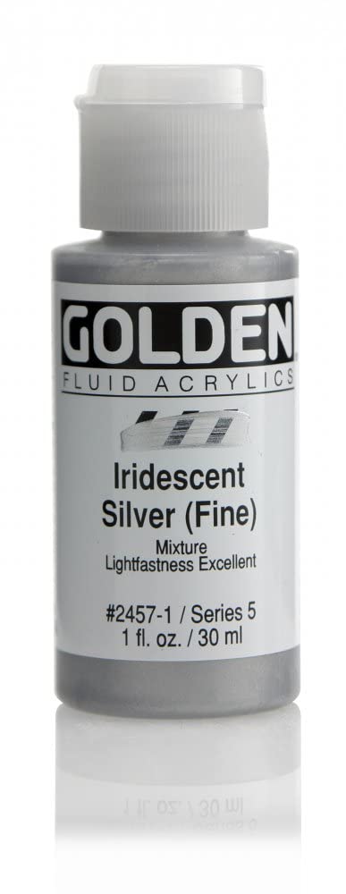 ProArt Golden Fluid Acrylic Paint 1 ozIridescent Silver Fine 30 ml Pack of 1
