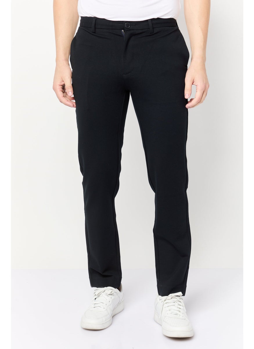 Selected Homme Men Regular Fit Plain Chino Pants, Navy  - Image 1