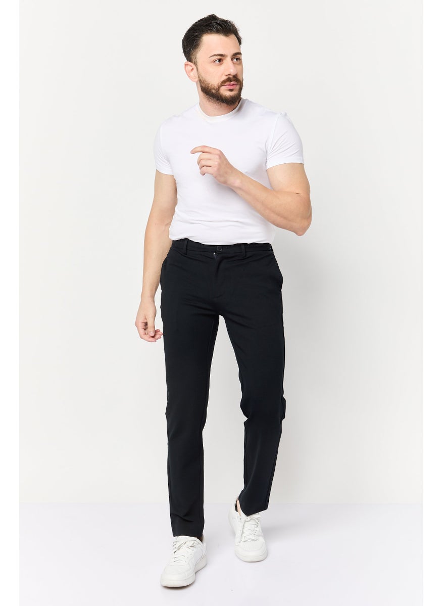 Selected Homme Men Regular Fit Plain Chino Pants, Navy  - Image 2