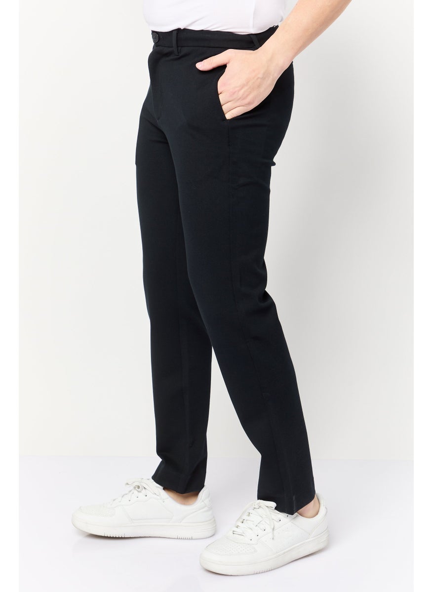 Selected Homme Men Regular Fit Plain Chino Pants, Navy  - Image 3