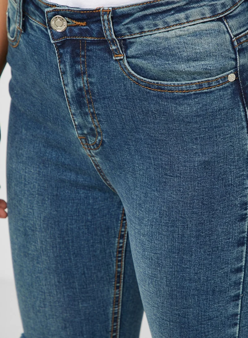 Missguided Sinner High Waist Ripped Skinny Jeans