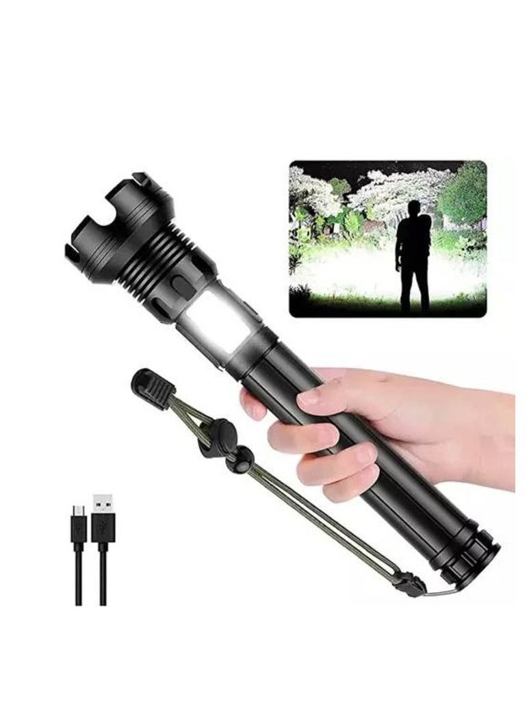 Generic - 90000 Lumens LED Tactical Flashlight Rechargeable XHP90 USB Zoomable 7Modes Super Bright Floodlight Spotlight Torch Light - Image 1