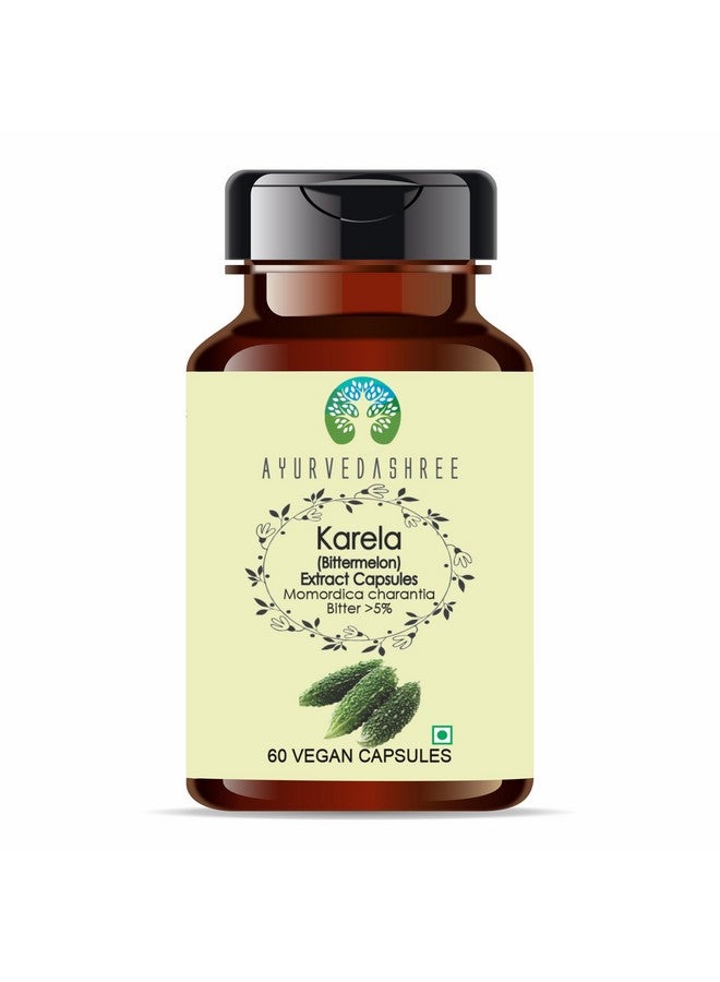 AYURVEDASHREE Karela Extract 500mg - 60 Vegetarian Capsules|Momordica Charantia| All Natural | 100% Vegan | Gluten-Free | GMP Certified - Image 1