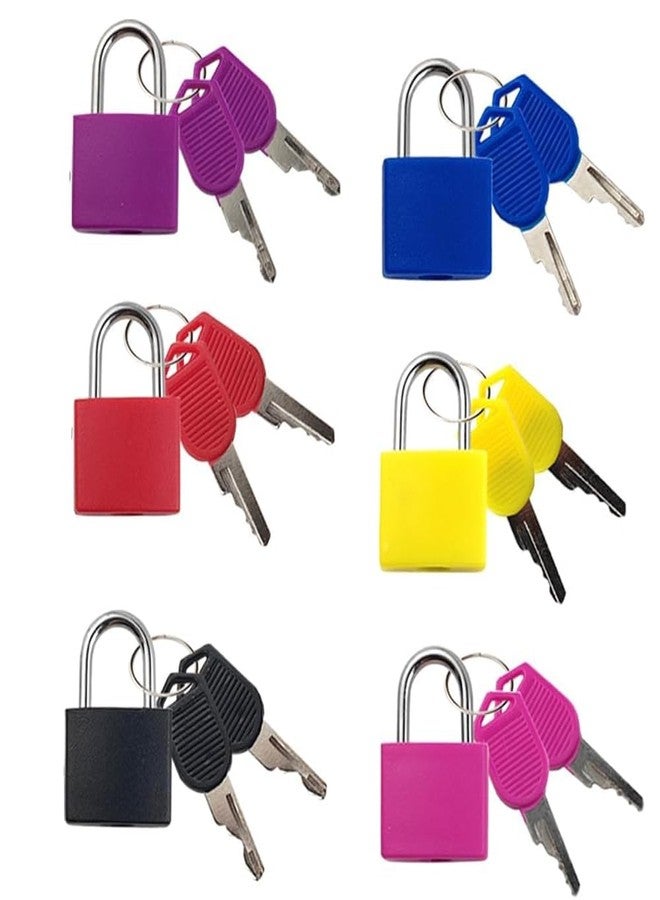 Allwin 6 Pack Suitcase Locks with Keys, Multicolor Metal Luggage Padlocks - Copper Core & Steel Shackle, Keyed Mini Padlocks for Suitcase, Backpack, Locker, Gym Bag, Toolbox, Travel Accessories - Image 1