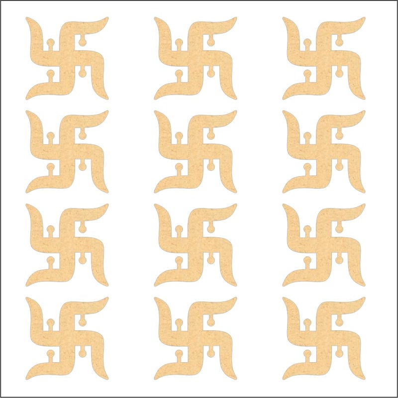 PICRAZEE Mdf Diy Cutouts Satia (12 Pcs) Plain Mdf Blank Cutouts For Diy, Artwork, Decoupage, Resin Art, Craft Project, Home Office Festive Décor (5.5Mm Thick), Brown - Image 2