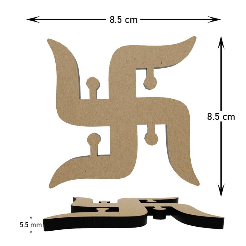 PICRAZEE Mdf Diy Cutouts Satia (12 Pcs) Plain Mdf Blank Cutouts For Diy, Artwork, Decoupage, Resin Art, Craft Project, Home Office Festive Décor (5.5Mm Thick), Brown - Image 4