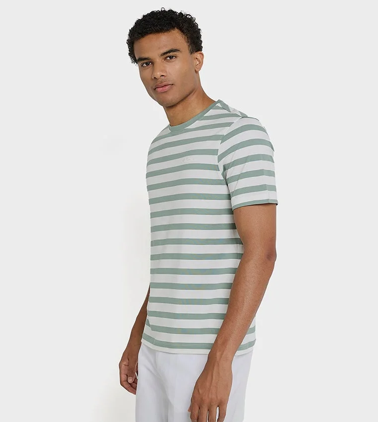 بين شيرمان Ben Sherman Men's Crew Neck Short Sleeve Striped T-Shirt