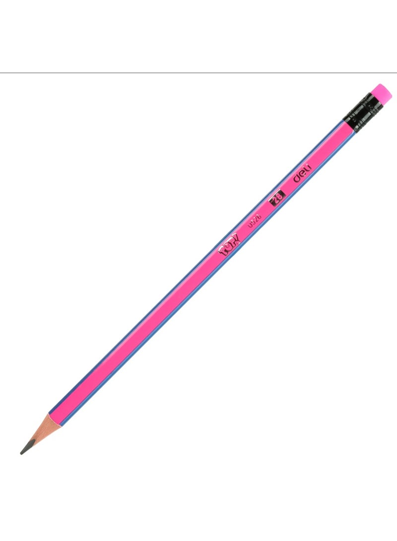 ديلي قلم رصاص ديلي EU52600 ذو جسم مثلث من الجرافيت 2B مع ممحاة، 12 قطعة - Image 3