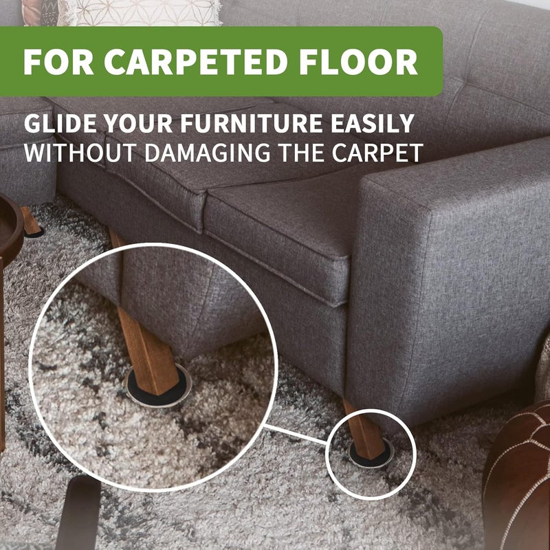 covercorner Furniture Sliders for Carpet 8 PCS - 3 1/2 inch Furniture Moving Slider Chair Legs Floors Protectors– Move Your Furniture Easy & Safely(for Carpet) - Image 3