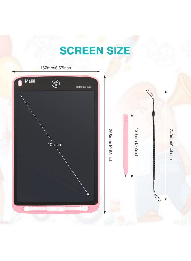 mafiti Lcd Writing Tablet 10 Inch Colorful Screen Electronic Writing Drawing Pads Doodle Board For Kids Boys Girls Pink - Image 4