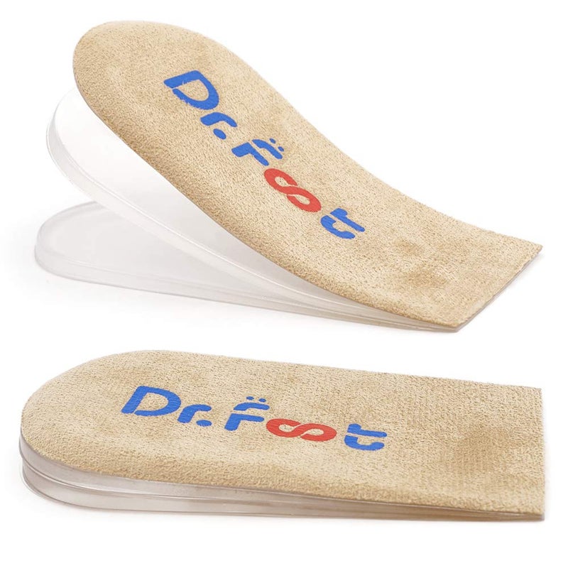 Dr.Foot أحذية د. فوت القابلة للتعديل لرفع الكعب، نعل لزيادة الارتفاع لعدم تناسق طول الساقين، نتوءات الكعب، آلام الكعب، إصابات رياضية، والتهاب وتر العرقوب (بيج، 3 طبقات) - Image 1
