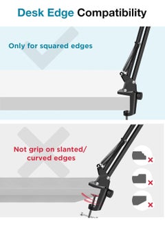 Rock Pow Boom Arm Microphone Mic Stand for Blue Yeti HyperX QuadCast SoloCast Snowball Fifine Shure SM7B and other Mic  - Image 2