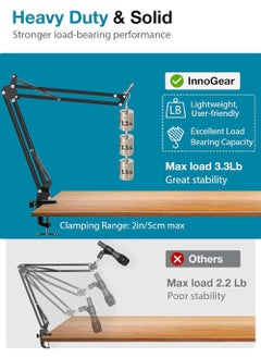 Rock Pow Boom Arm Microphone Mic Stand for Blue Yeti HyperX QuadCast SoloCast Snowball Fifine Shure SM7B and other Mic  - Image 5
