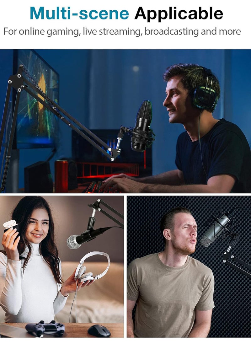 Rock Pow - Boom Arm Microphone Mic Stand for Blue Yeti HyperX QuadCast SoloCast Snowball Fifine Shure SM7B and other Mic - Image 1