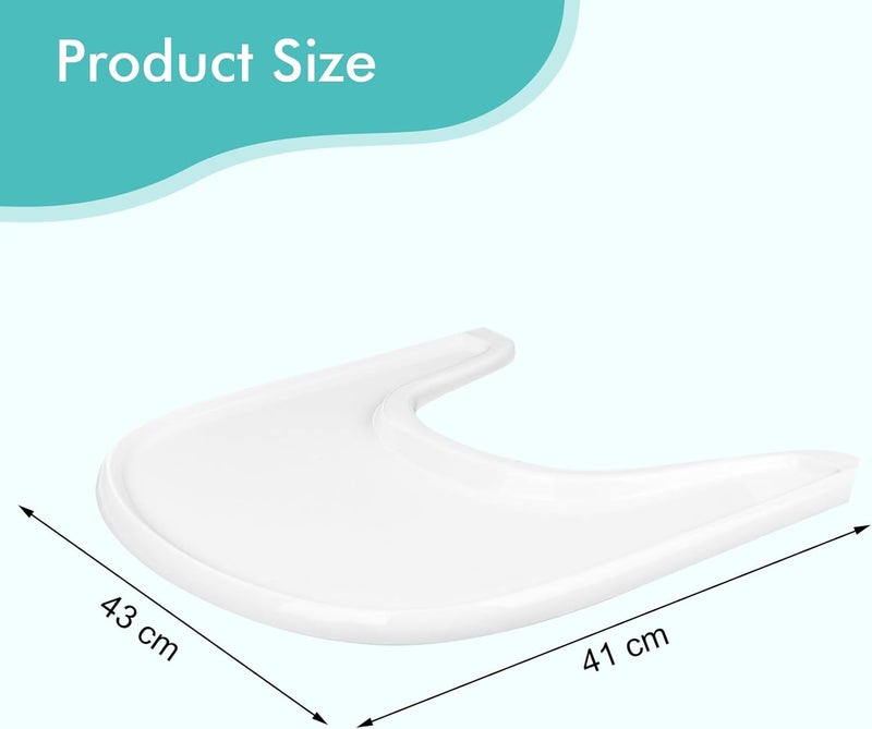JAOGAUS Stokke Tripp Trapp Compatible Tray, High Chair Accessory Tray, 6-36 Months, Easy Assembly, 100% BPA Free, White - Image 2
