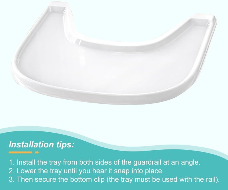 JAOGAUS Stokke Tripp Trapp Compatible Tray, High Chair Accessory Tray, 6-36 Months, Easy Assembly, 100% BPA Free, White - Image 5