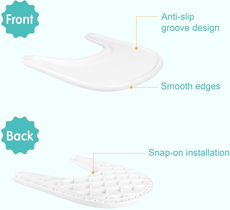 JAOGAUS Stokke Tripp Trapp Compatible Tray, High Chair Accessory Tray, 6-36 Months, Easy Assembly, 100% BPA Free, White - Image 3