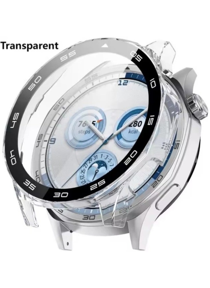 Generic Case with Tempered Glass Screen Protector Compatible for Huawei Watch GT5 46 mm, 9H Hardness 360° All-Round Protective Ultra Thin Protective PC Case Black Transparent  - Image 1
