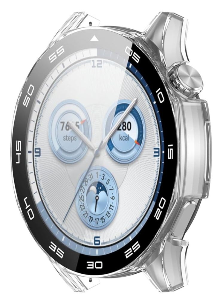 Generic Case with Tempered Glass Screen Protector Compatible for Huawei Watch GT5 46 mm, 9H Hardness 360° All-Round Protective Ultra Thin Protective PC Case Black Transparent  - Image 2