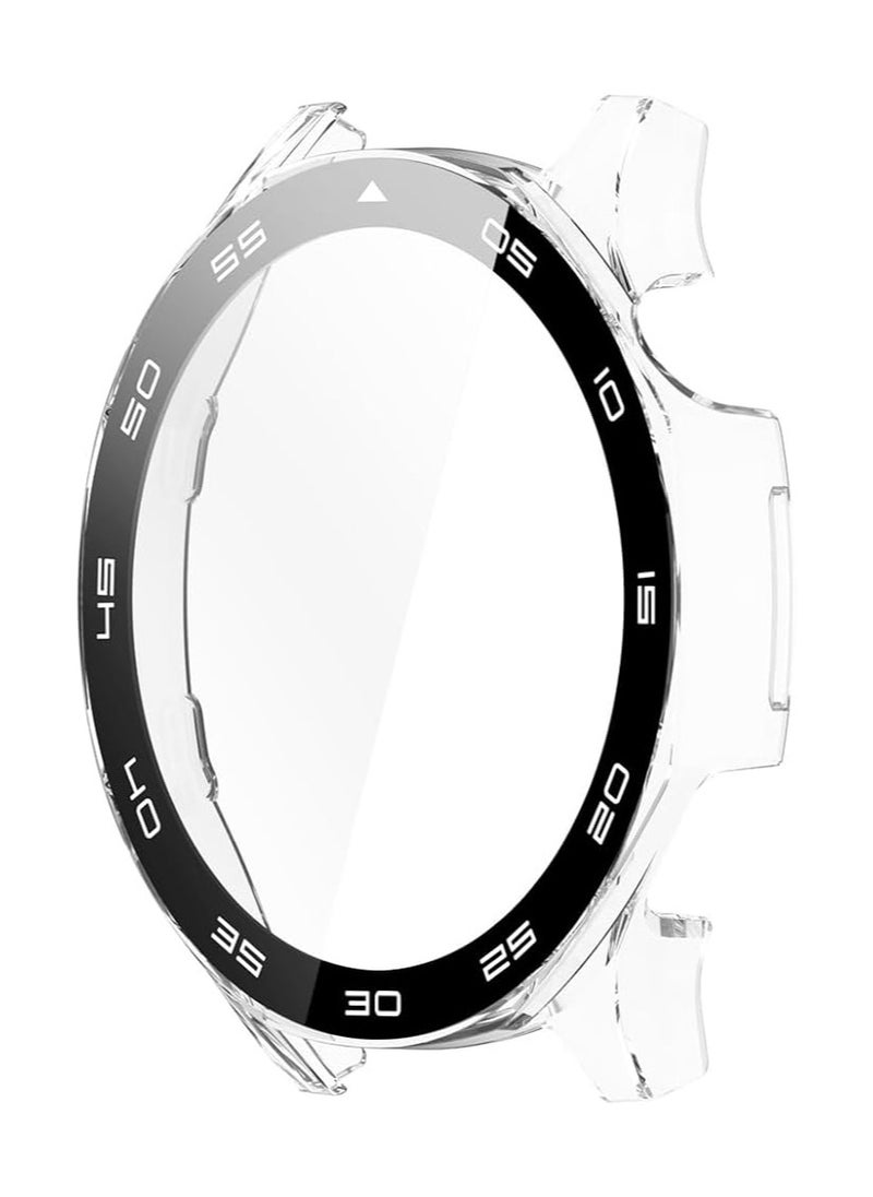 Generic Case with Tempered Glass Screen Protector Compatible for Huawei Watch GT5 46 mm, 9H Hardness 360° All-Round Protective Ultra Thin Protective PC Case Black Transparent  - Image 4