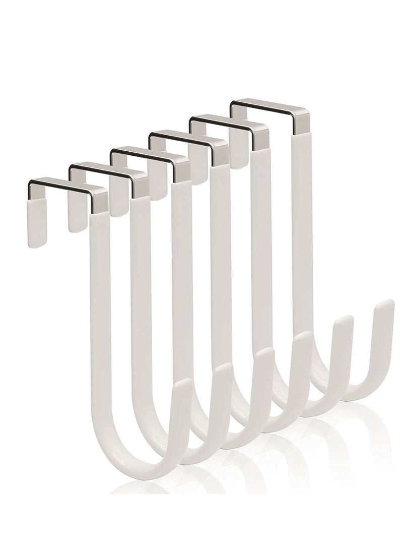 Excefore Over the Door Hook, 6 Pack Sturdy Metal Over Door Hook, Fitting Two Sized Doors, Door Hangers and Over The Door Hooks for Hanging Clothes, Towels, Coats and More  - Image 1