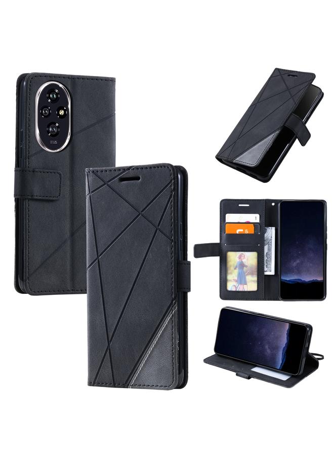 Zaboon Case For Honor 200 5G Skin Feel Splicing Leather Phone Case - Image 1