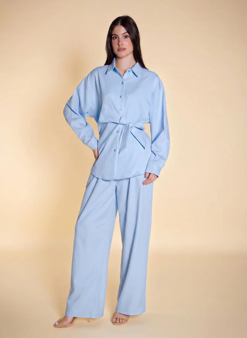 SHAPES FRONT-TIE COMFORT SHIRT SET