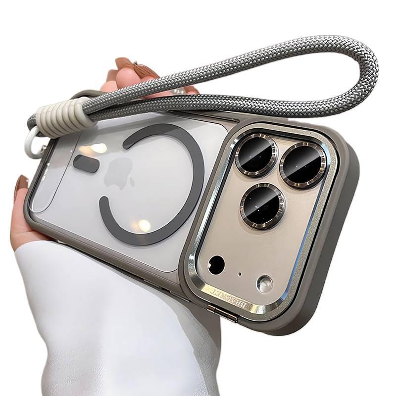 MagSafe Case | Drop Protection | Kickstand | Shockproof Cover for iPhone 17 / 17 Air / 17 Pro / 17 Pro Max | Titanium Grey TPU+PC - Image 1