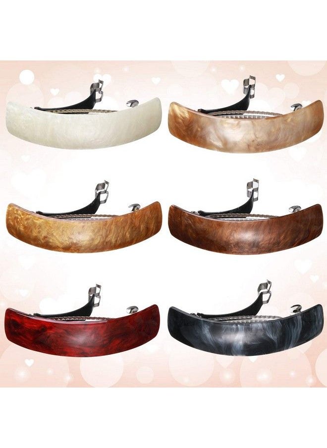 WILLBOND 6 Pieces Barrettes For Women Hair Clips Hair Accessories Large French Hair Pin Retro Hair Clasp 6 Colors (Classic Pattern)  - Image 4